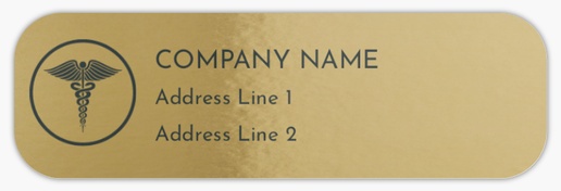 Design Preview for Medical Equipment & Pharmaceuticals Return Address Labels Templates, Gold