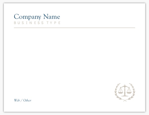Design Preview for Legal Personalized Note Cards Templates, Flat 5.5" x 4"