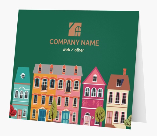 Design Preview for Property & Estate Agents Personalized Note Cards Templates, Folded 5.5" x 4"