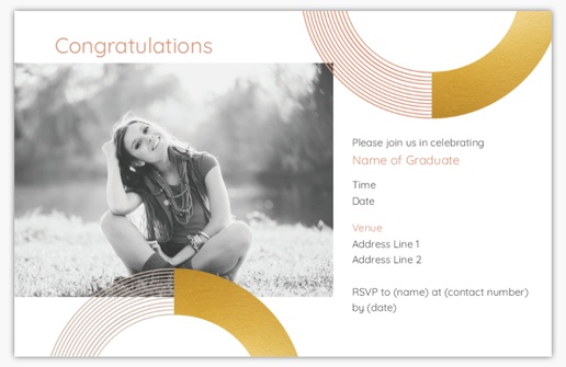 A modern graduation photo yellow white design for Events with 1 uploads