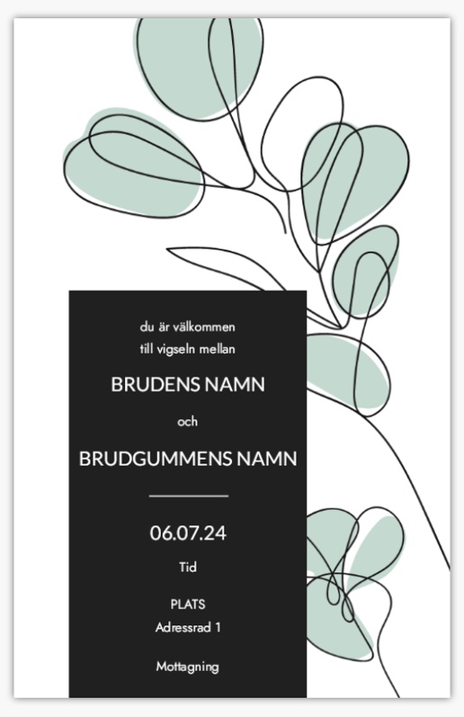 Förhandsgranskning av design för Designgalleri: Minimal Bröllopsinbjudningar, Enkelt 18.2 x 11.7 cm
