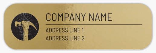 Design Preview for Carpentry & Woodworking Return Address Labels Templates, Gold