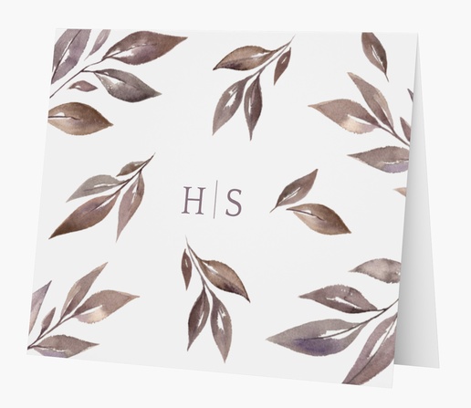 A personal stationery brown leaves white gray design for Theme