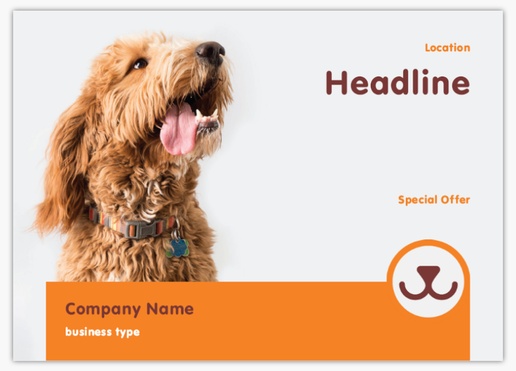 A pet groomer dog white orange design for Animals & Pet Care