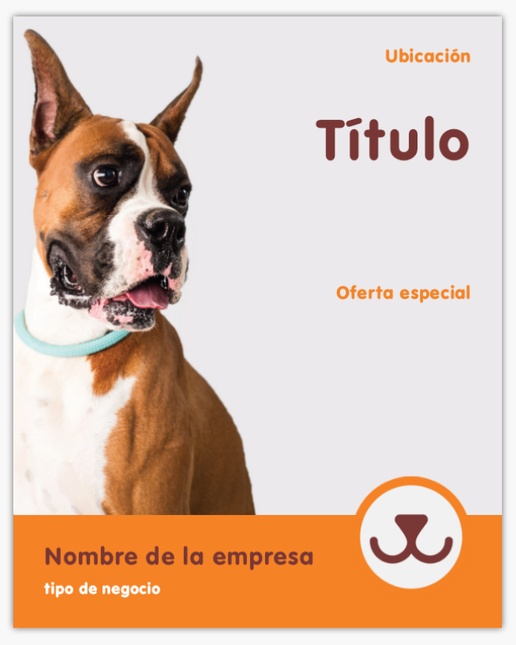 Un peluquero de mascotas veterinario diseño gris naranja para Animales y mascotas