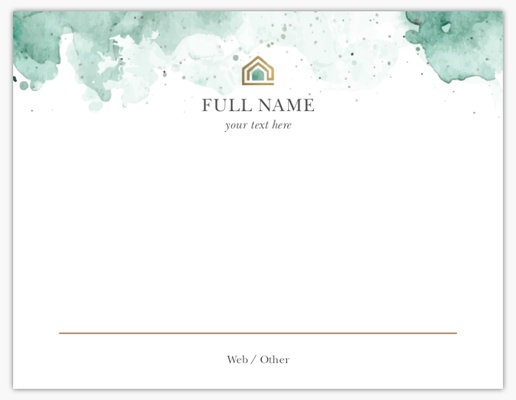 Design Preview for Property & Estate Agents Personalized Note Cards Templates, Flat 5.5" x 4"