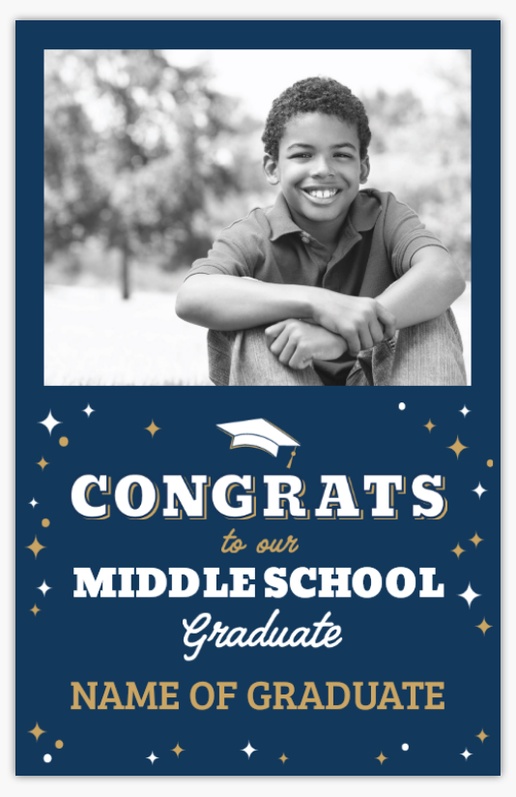 A photo graduation party blue gray design for Type with 1 uploads