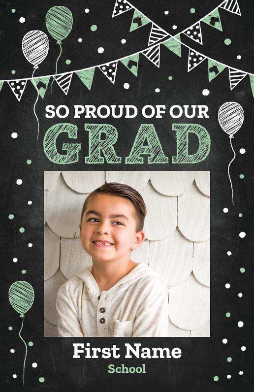 A grad announcement photo black gray design for Events with 1 uploads