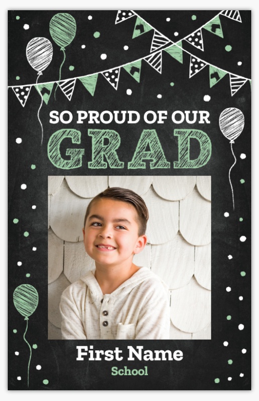 A grad announcement photo gray design for Events with 1 uploads