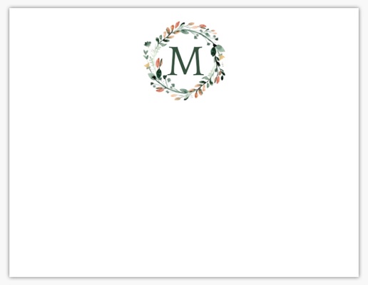 A monogram personal stationery gray green design for Theme