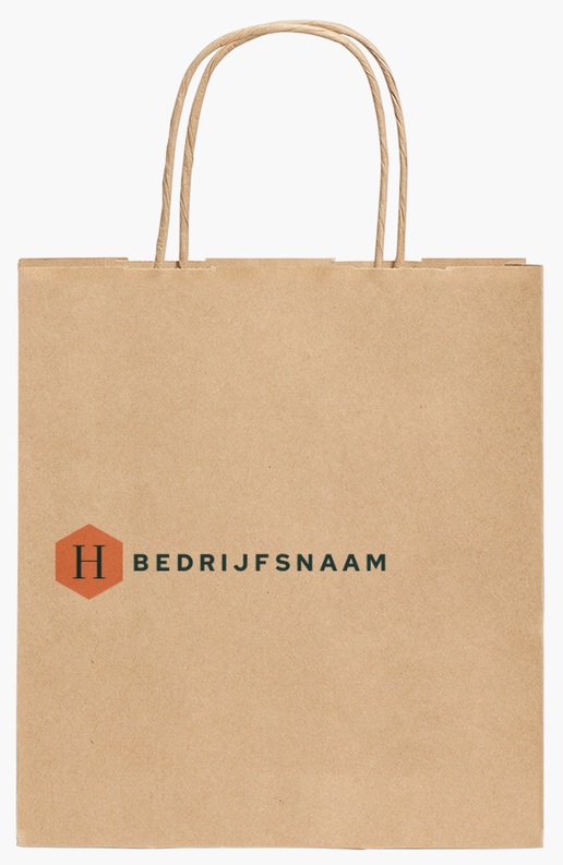 Voorvertoning ontwerp voor Ontwerpgalerij: Retail Kraftpapieren tassen, 190 x 80 x 210 mm