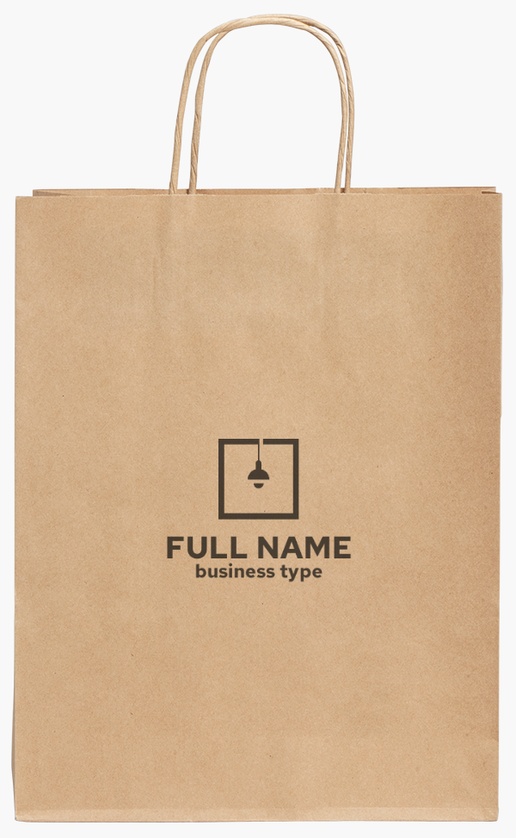 Design Preview for Design Gallery: Interior Design Standard Kraft Paper Bags, 24 x 11 x 31 cm