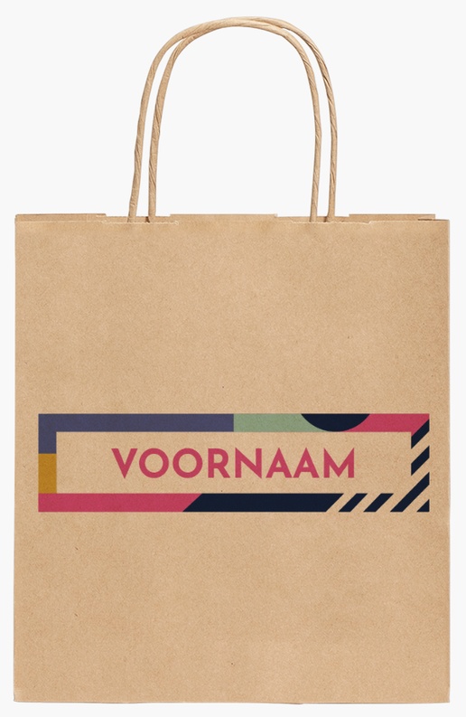Voorvertoning ontwerp voor Ontwerpgalerij: Opvallend en kleurrijk Kraftpapieren tassen, 190 x 80 x 210 mm