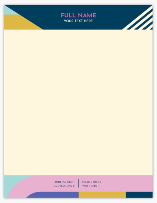 A colorful abstract shapes cream blue design