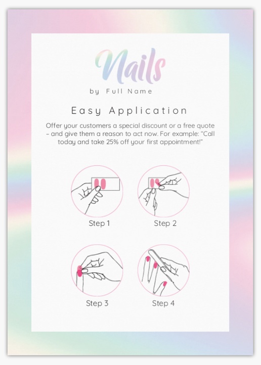 Design Preview for Design Gallery: Nail Salons Postcards, A6 (105 x 148 mm)