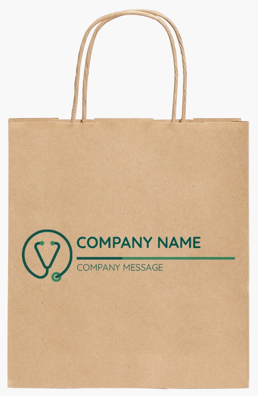 Design Preview for Design Gallery: Health & Wellness Standard Kraft Paper Bags, 19 x 8 x 21 cm