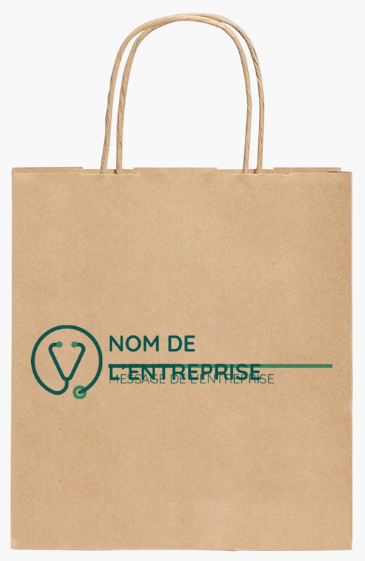 Aperçu du graphisme pour Galerie de modèles : sacs en papier kraft pour santé et services sociaux, 19 x 8 x 21 cm