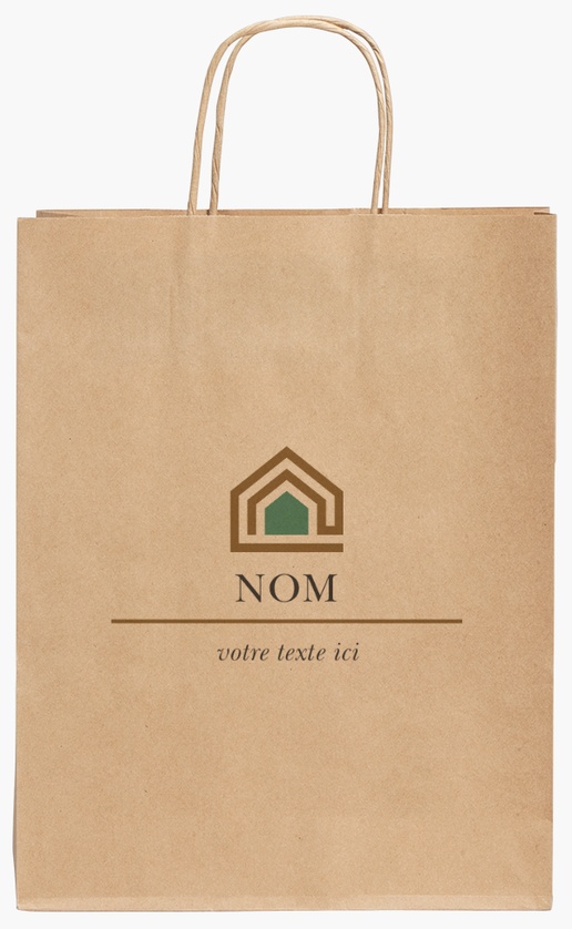 Aperçu du graphisme pour Galerie de modèles : sacs en papier kraft pour immobilier, 24 x 11 x 31 cm
