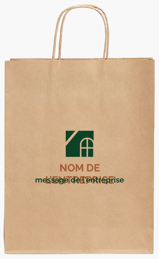 Aperçu du graphisme pour Galerie de modèles : sacs en papier kraft pour immobilier, 24 x 11 x 31 cm