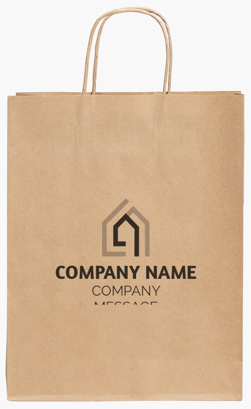 Design Preview for Design Gallery: Estate Agents Standard Kraft Paper Bags, 240 x 110 x 310 mm