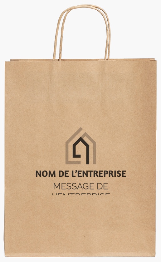 Aperçu du graphisme pour Galerie de modèles : sacs en papier kraft pour immobilier, 240 x 110 x 310 mm