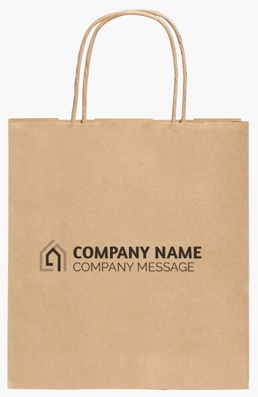 Design Preview for Design Gallery: Home Staging Standard Kraft Paper Bags, 19 x 8 x 21 cm
