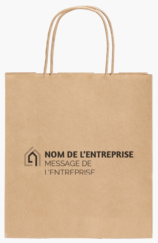 Aperçu du graphisme pour Galerie de modèles : sacs en papier kraft pour immobilier, 19 x 8 x 21 cm