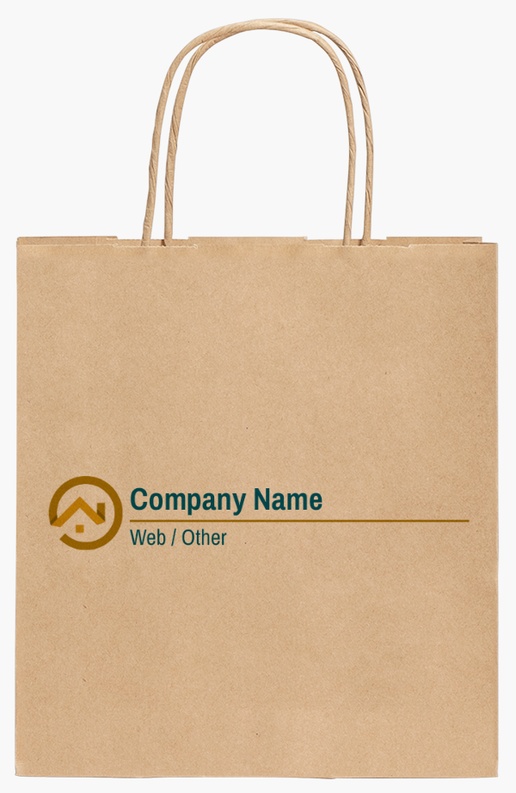 Design Preview for Design Gallery: Property Management Standard Kraft Paper Bags, 19 x 8 x 21 cm