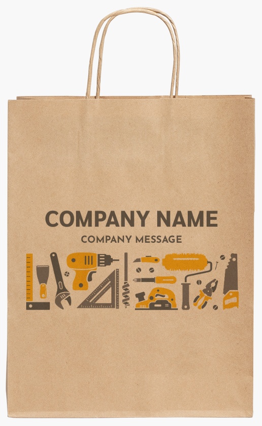 Design Preview for Design Gallery: Construction, Repair & Improvement Standard Kraft Paper Bags, 24 x 11 x 31 cm