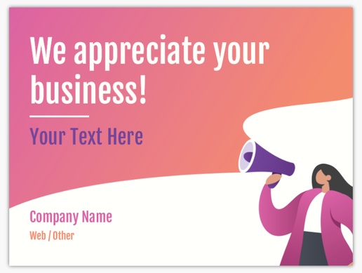 A appreciate your business thank you white pink design