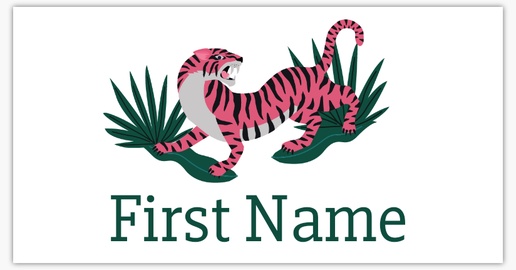 A bold tiger jungle green pink design for Animals
