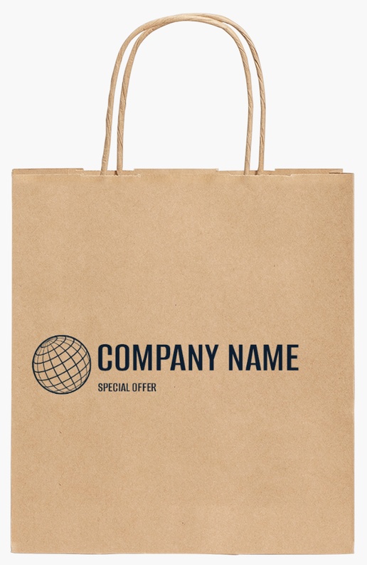 Design Preview for Design Gallery: Marketing & Communications Standard Kraft Paper Bags, 190 x 80 x 210 mm