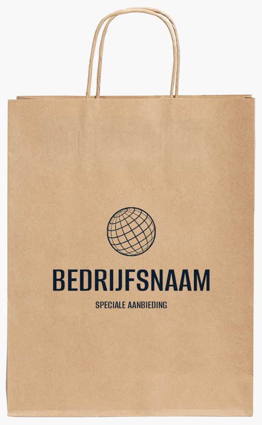 Voorvertoning ontwerp voor Ontwerpgalerij: Marketing en PR Kraftpapieren tassen, 24 x 11 x 31 cm