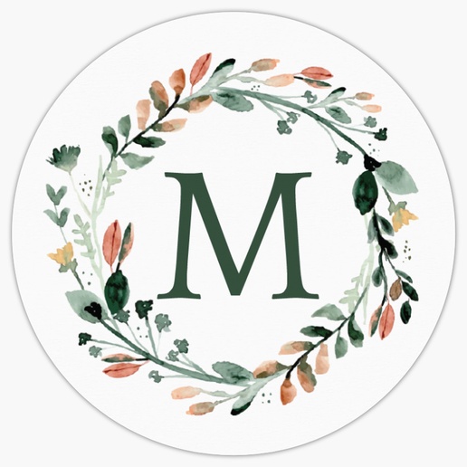 A personal stationery floral wreath gray design for Wedding