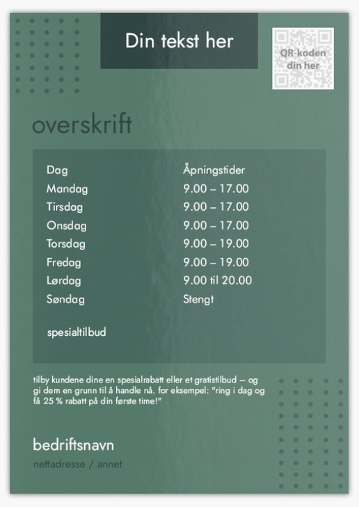 Forhåndsvisning av design for Designgalleri: Kunstgallerier Postkort, A5 (148 x 210 mm)
