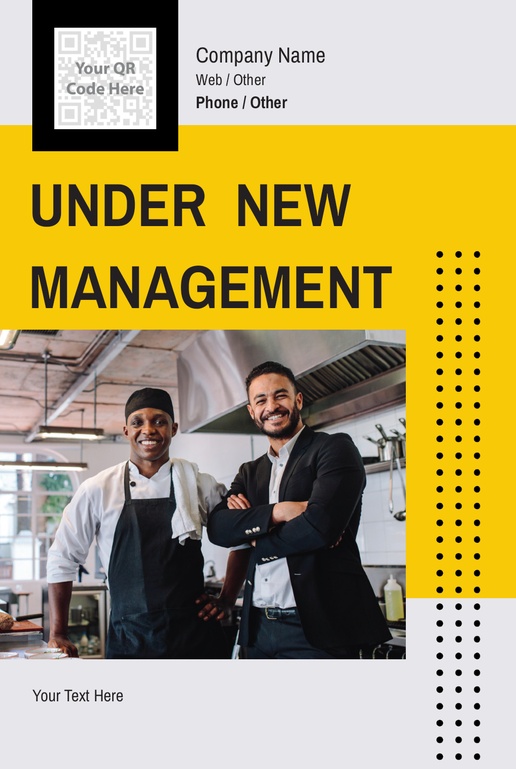 A under new management photo yellow black design