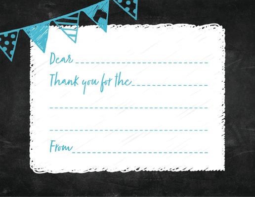 A fill in the blank thank you birthday thank you white black design for Birthday