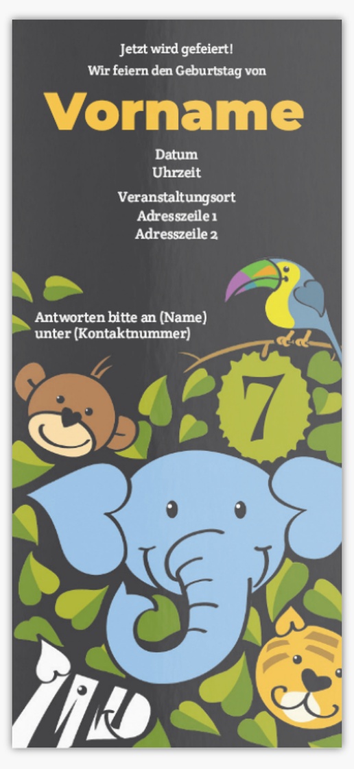 Designvorschau für Geburtstagseinladungen (Kinder) , 21 x 9.5 cm