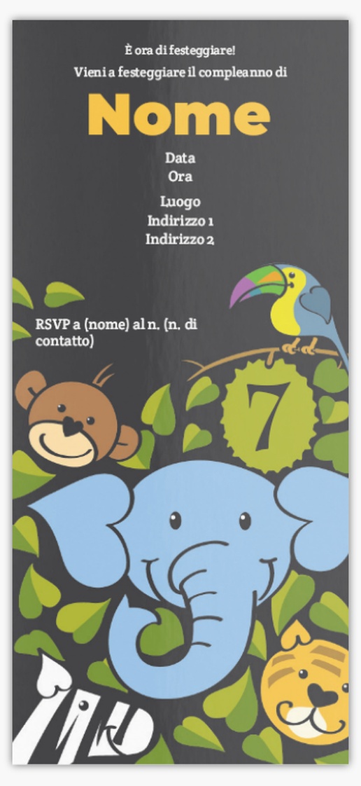 Anteprima design per Inviti di compleanno per bambini , 21 x 9.5 cm