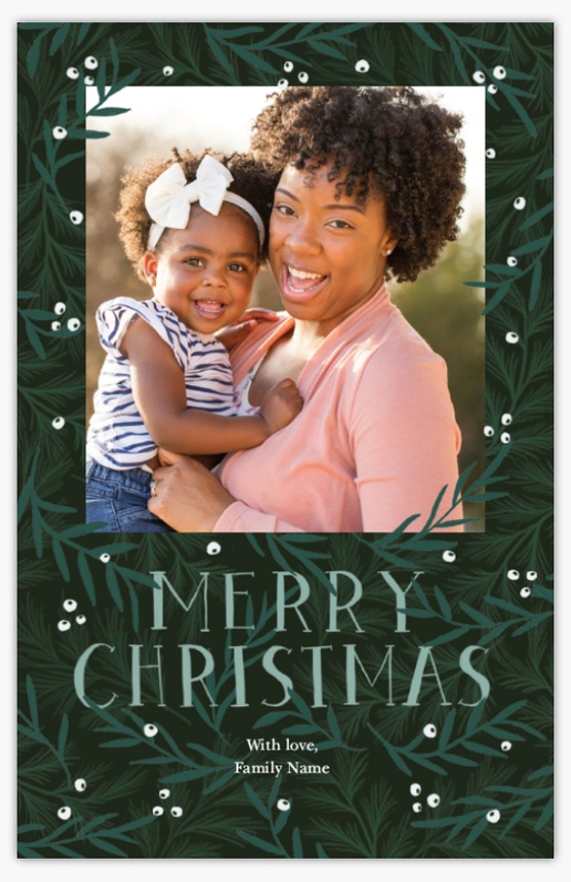 A greenery christmas gray design for Greeting with 1 uploads