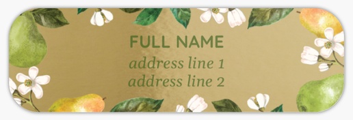 Design Preview for Christmas Return Address Labels, Gold