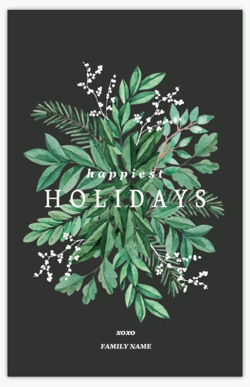 A happy holidays christmas greenery black gray design for Business