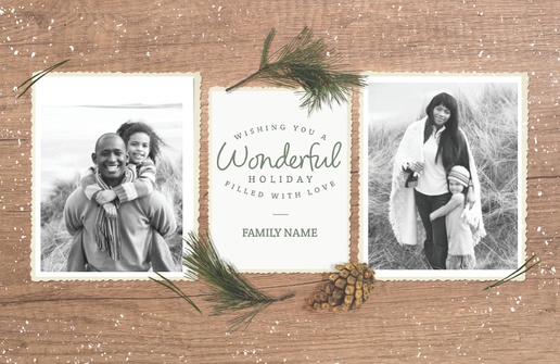 A 2 collage rustic christmas gray white design for Theme with 2 uploads