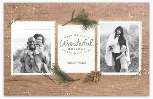 A 2 collage rustic christmas brown white design for Theme with 2 uploads
