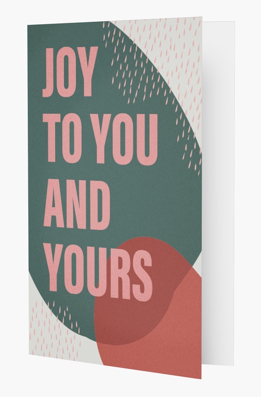 A joy to you and yours merry and bright gray pink design for Greeting
