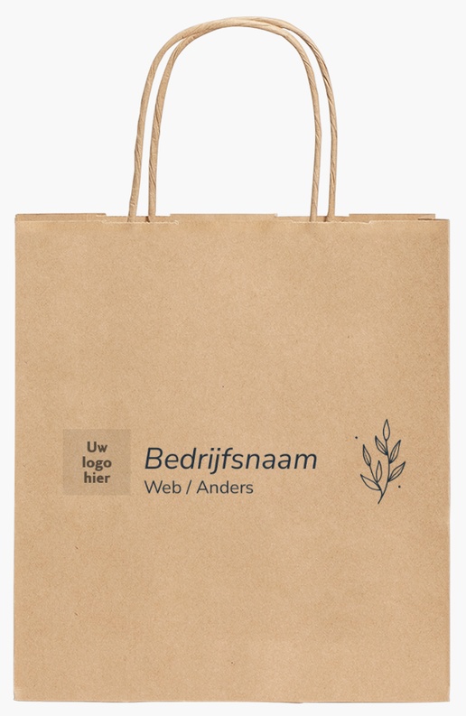 Voorvertoning ontwerp voor Ontwerpgalerij: Elegant Kraftpapieren tassen, 190 x 80 x 210 mm