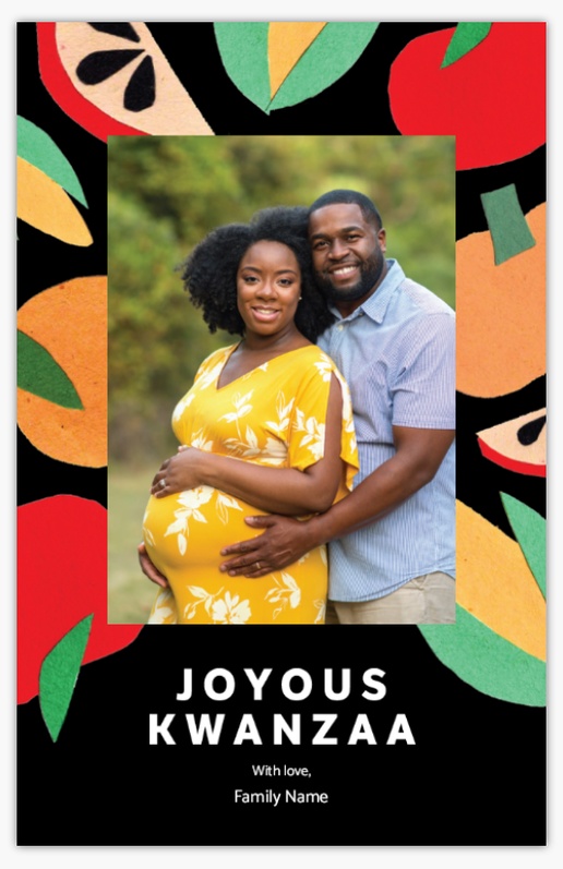 Design Preview for Kwanzaa Christmas Cards Templates, Flat 4.6" x 7.2" 