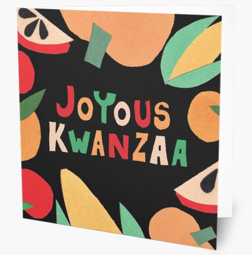 Design Preview for Kwanzaa Christmas Cards Templates, Folded 5.5" x 5.5" 