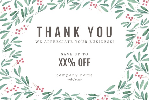 A thank you winter florals white cream design for Floral