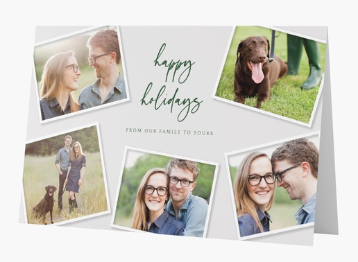 A photo happy holidays white gray design for Holiday with 5 uploads